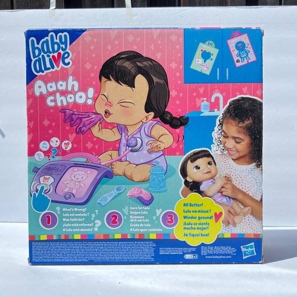 Baby Alive Lulu Achoo Doll 12” Interactive Play Toy with Lights Sounds Movements - Picture 10 of 15